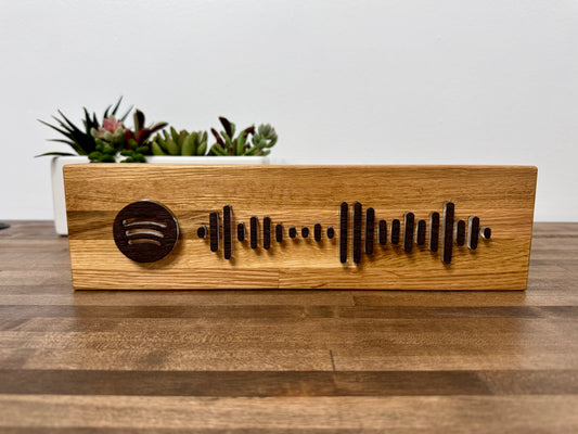 Custom Spotify Code Butcher Block Display | Personalized Song Plaque | Floating Acrylic Music Code
