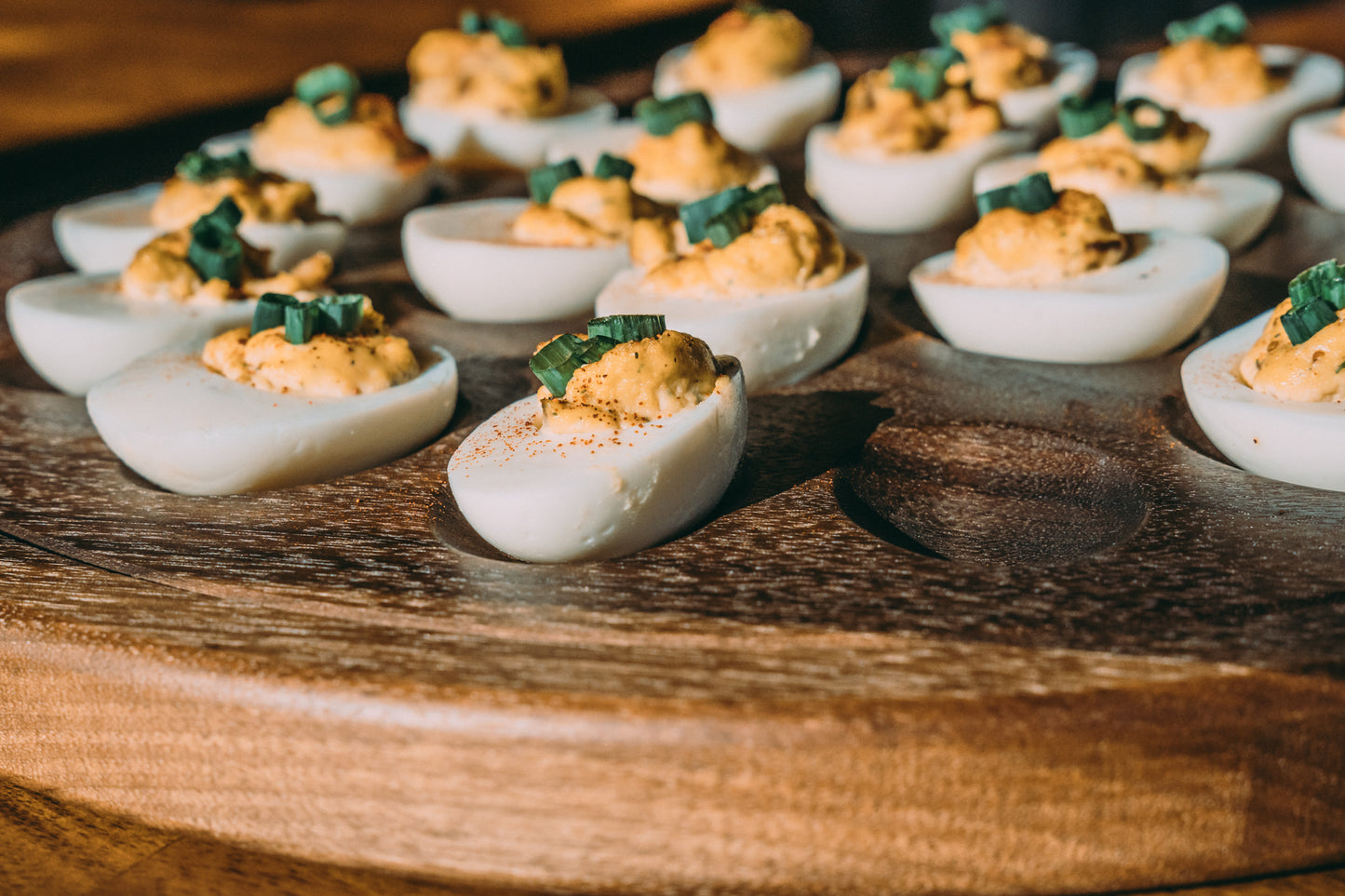 Solid Wood Deviled Egg Tray - 14.5”x14.5”x1”