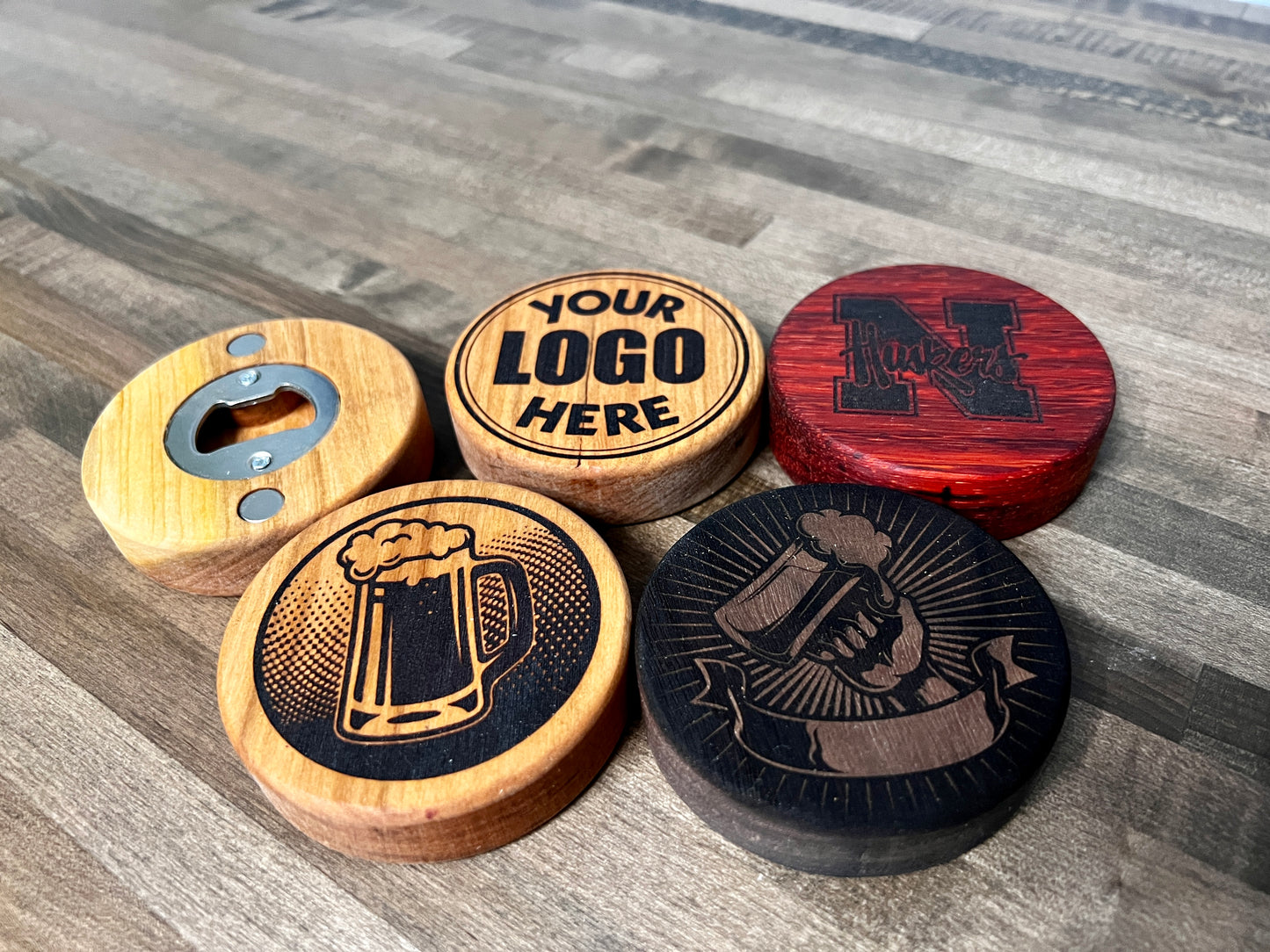 Circular Magnetic Bottle Opener - 3"