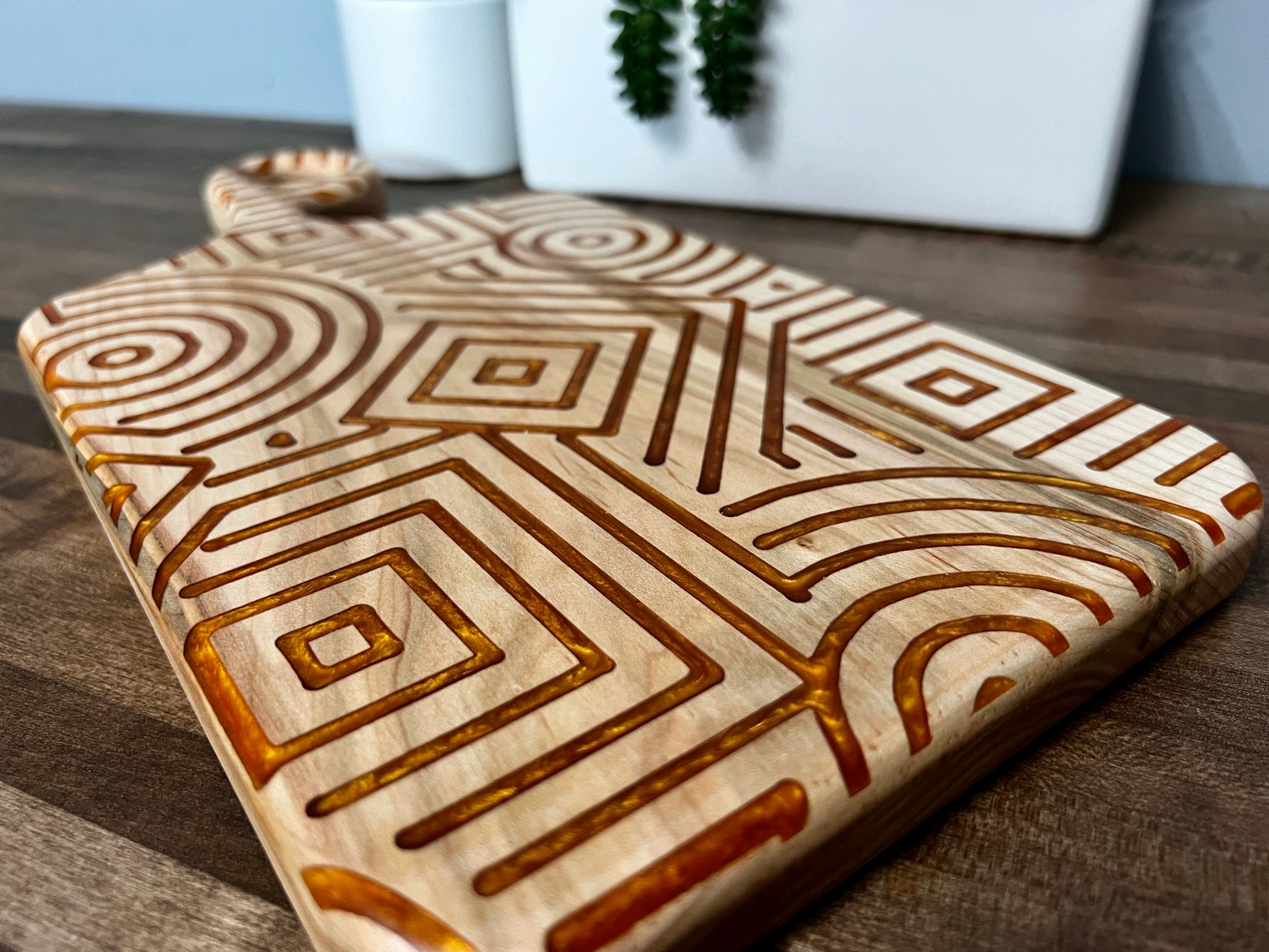 Engraved Wooden Aztec Charcuterie Board